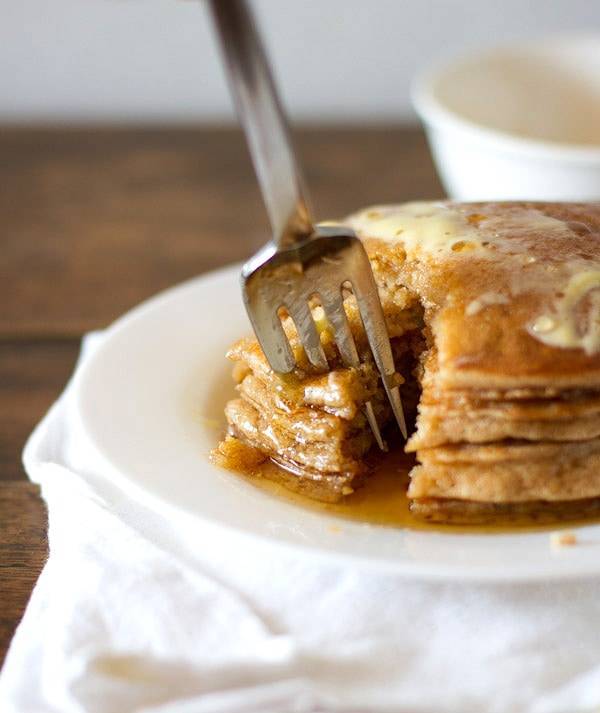 whole wheat pancakes for two