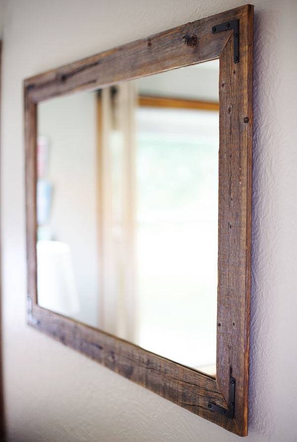 Reclaimed wood mirror.