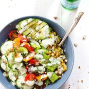 A picture of Rainbow Veggie Bowls with Jalapeño Ranch