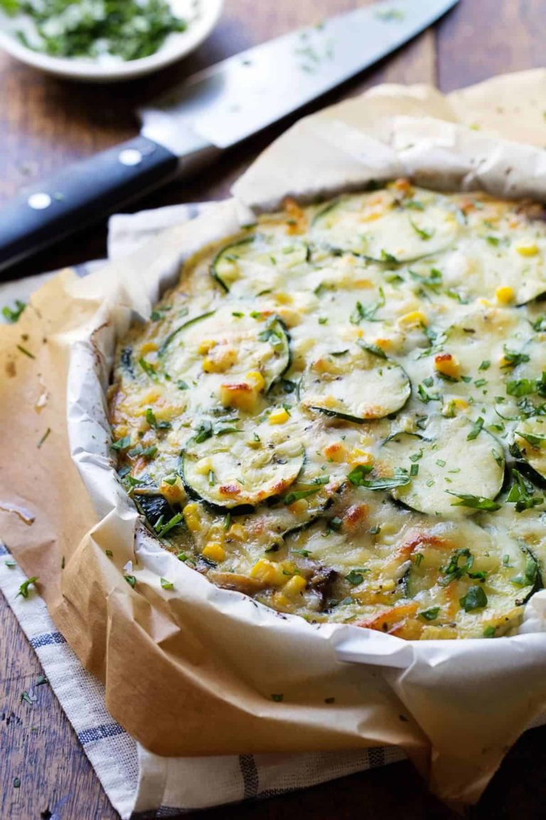 Sweet corn and zucchini pie.