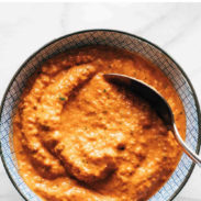 Romesco Sauce in a bowl pin