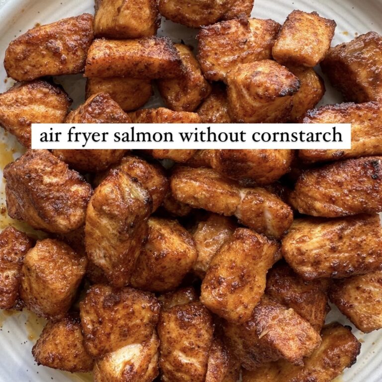 Air fryer salmon made without cornstarch.