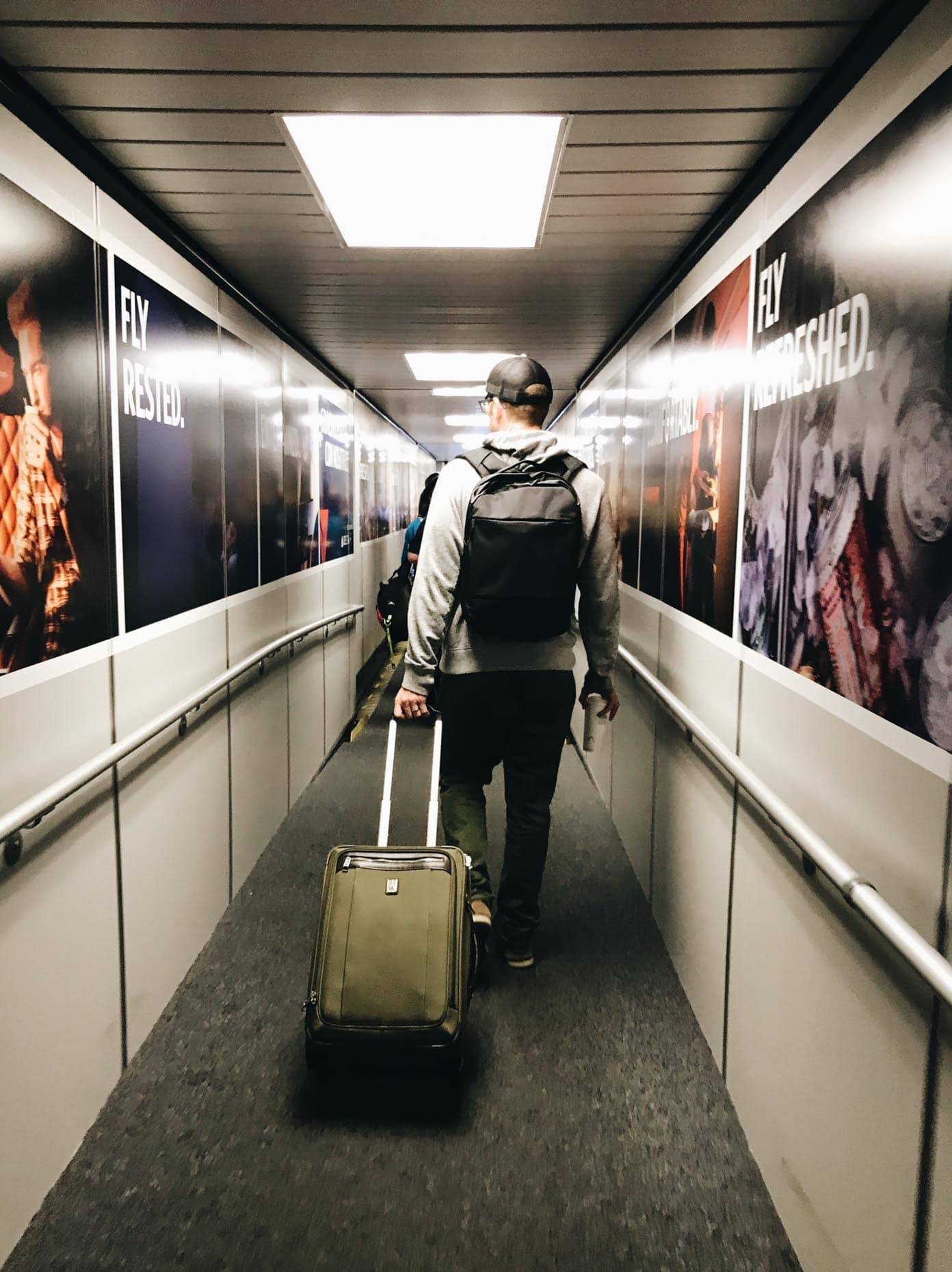 Man with luggage.