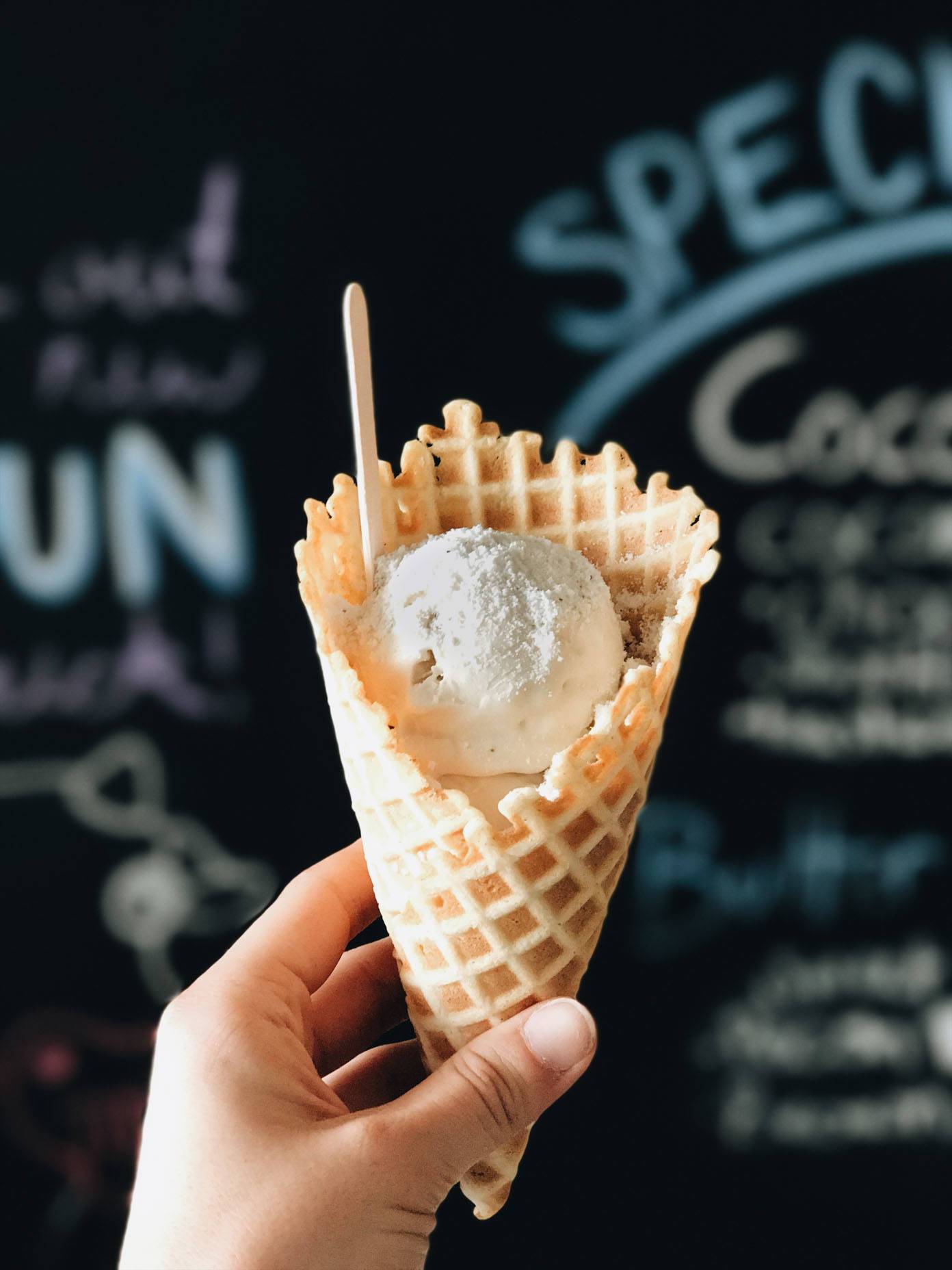 Ice cream in a cone.