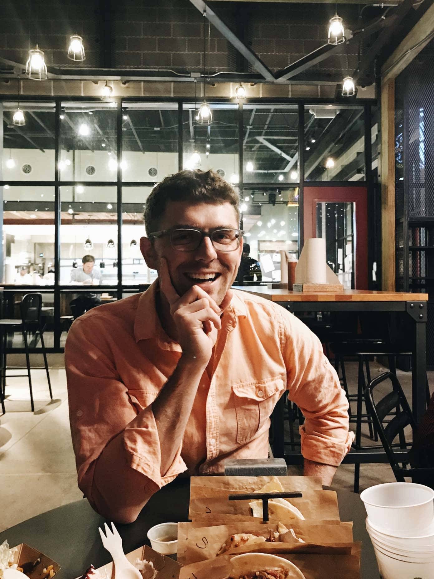 Man sitting at a table.