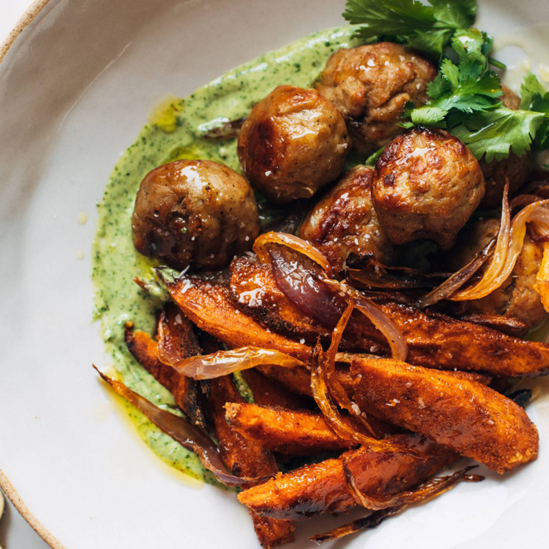 A picture of Avocado Mojo Bowls with Sweet Potato and Chicken