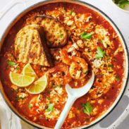 A picture of Baked Shrimp with Feta and Grilled Sourdough