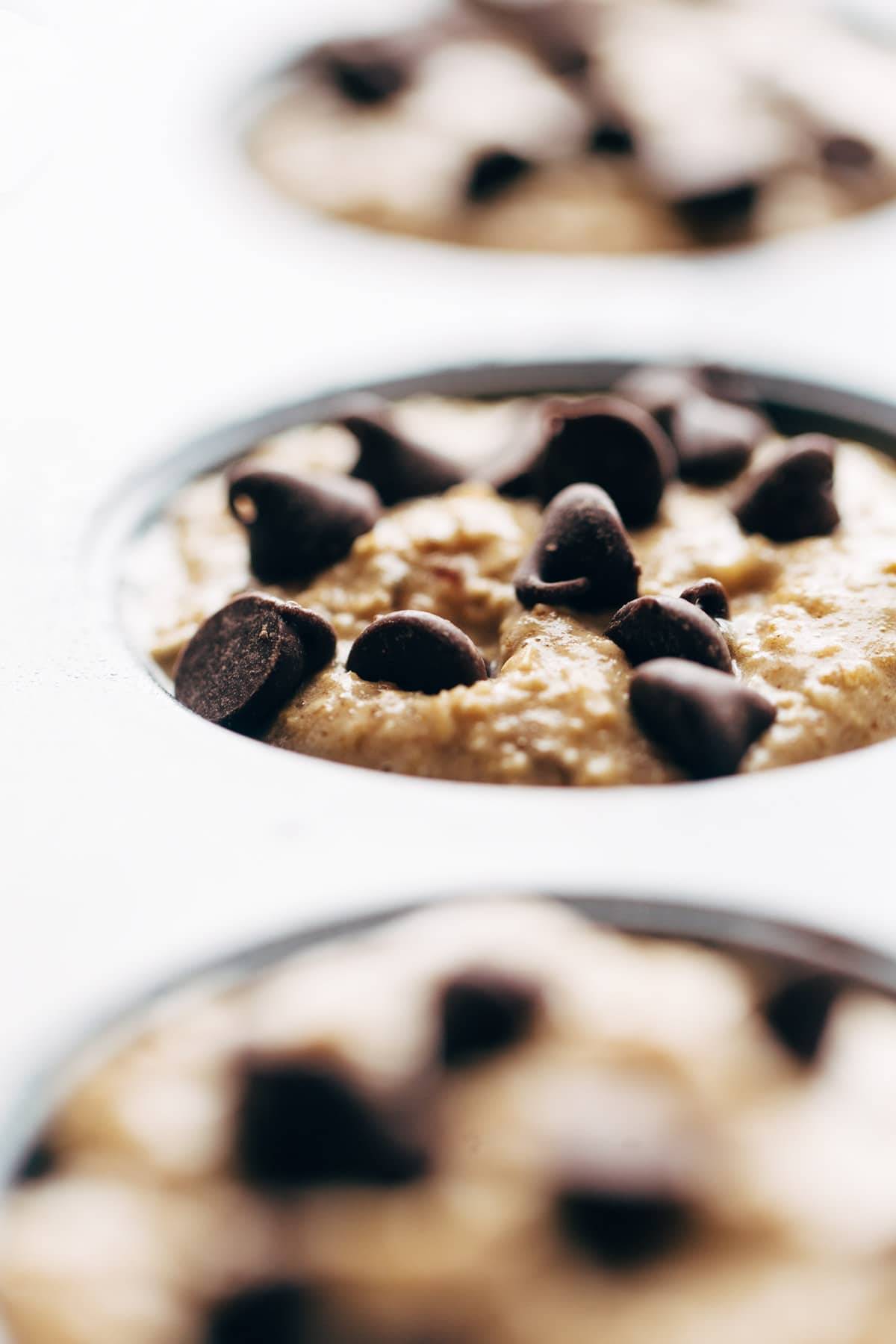 Banana Bread Muffins with chocolate chips