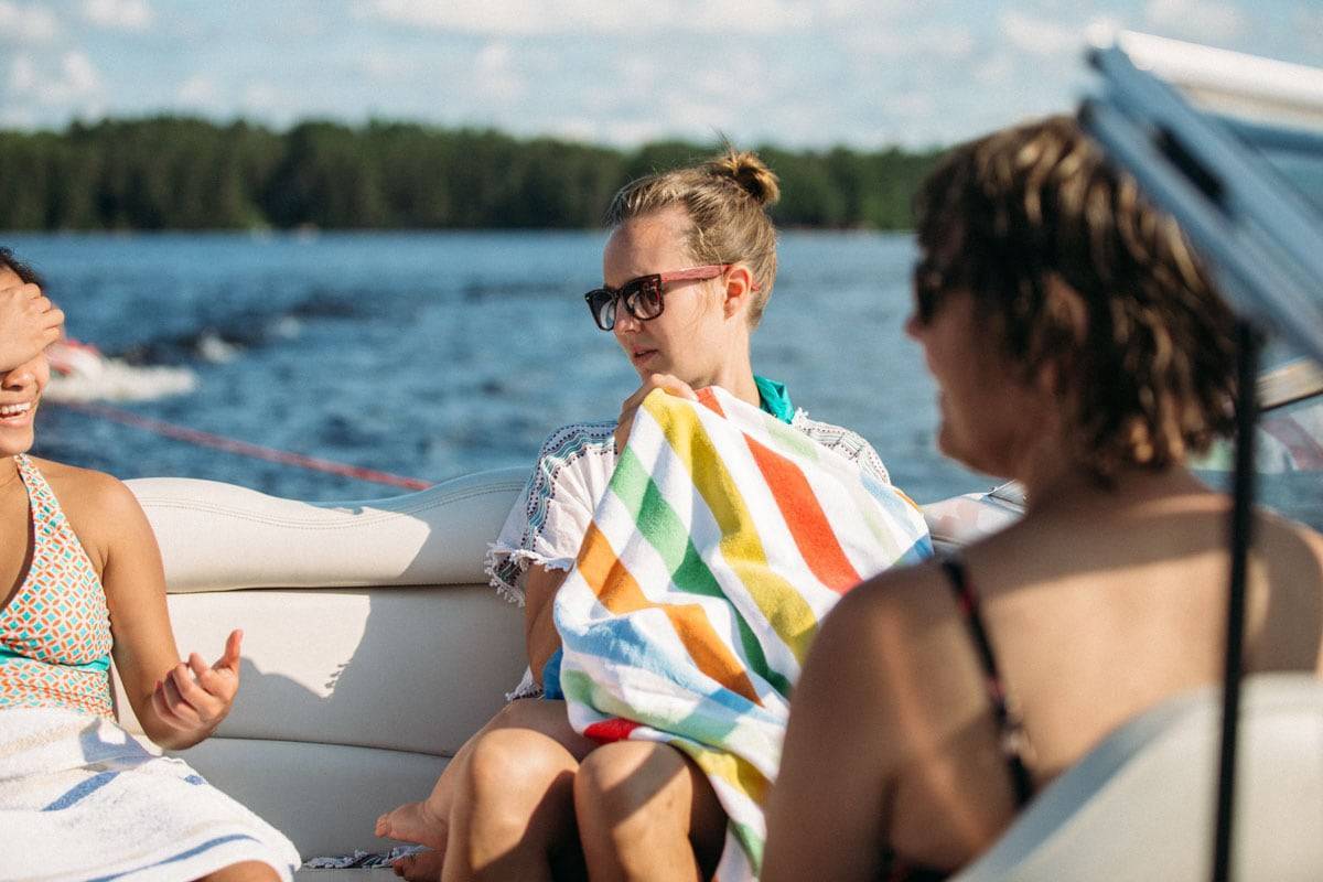 Women on a boat.