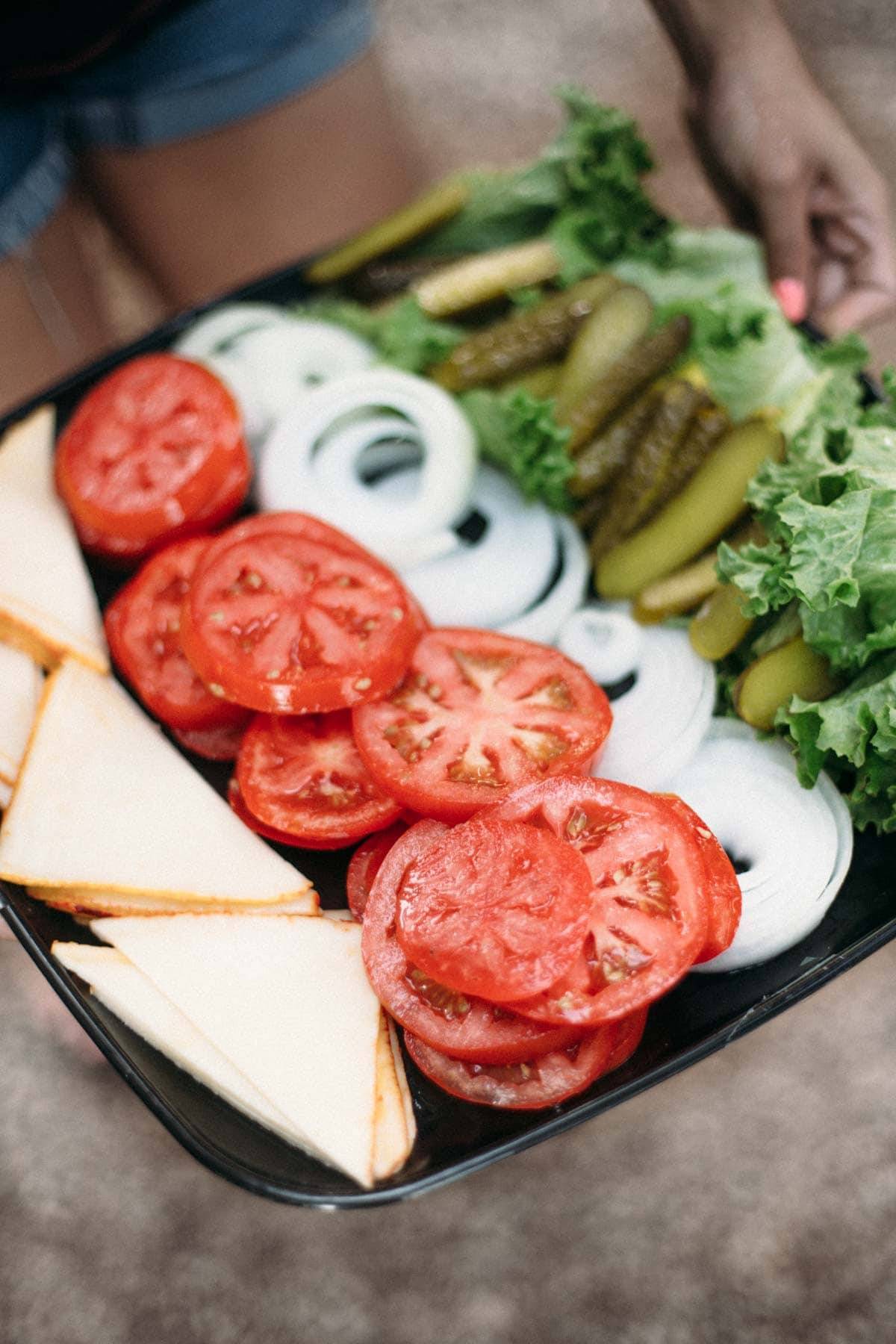 Food on a tray.