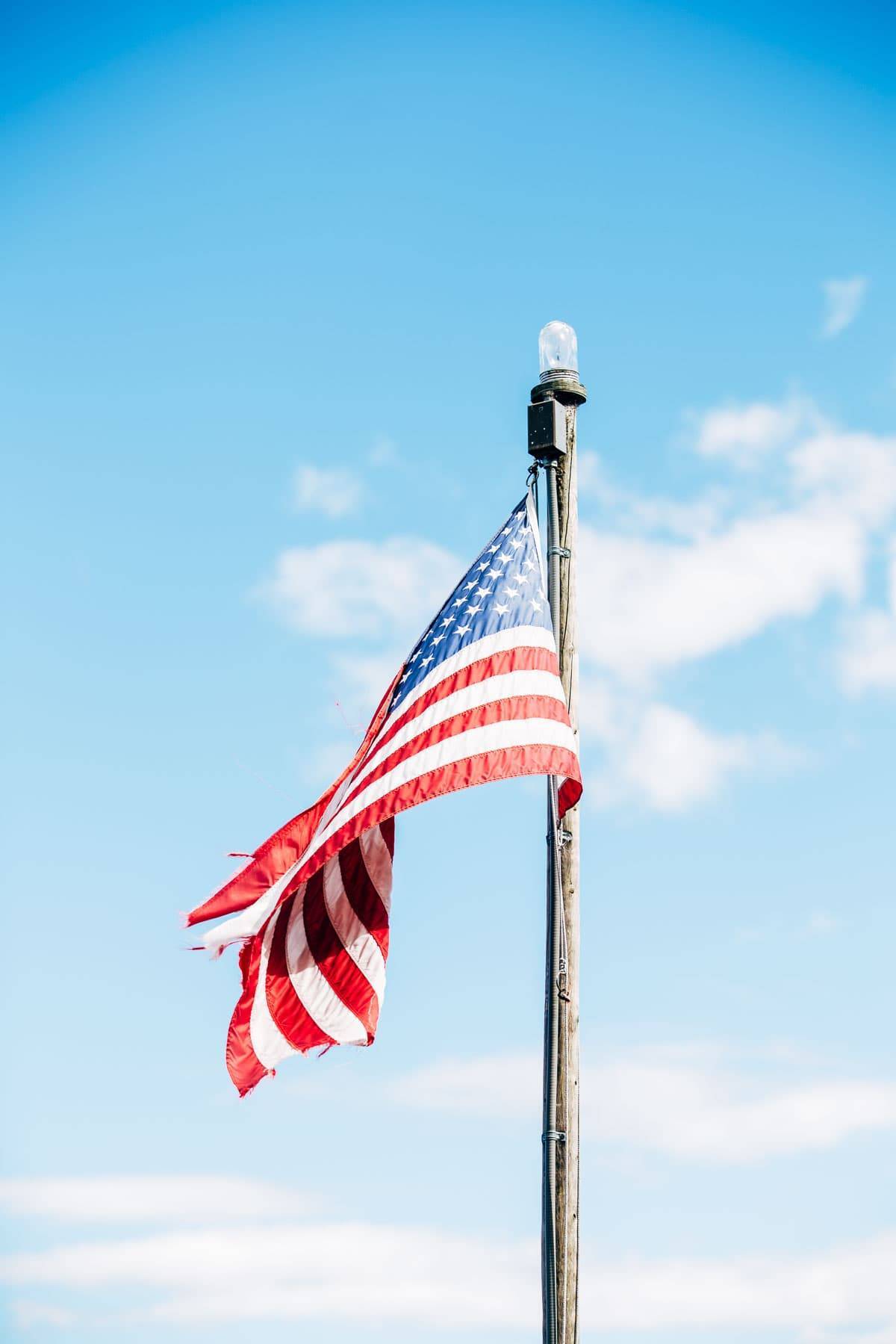 American flag on a pole.