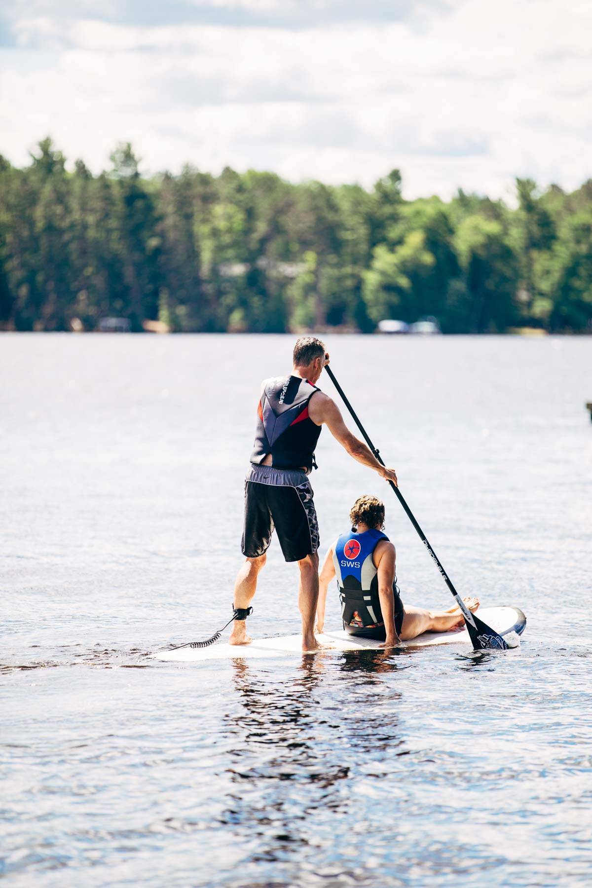 People on a paddle board.