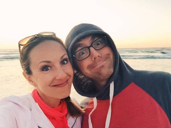 Man and woman on the beach.