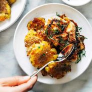 A picture of Caprese Chicken with Smashed Potatoes