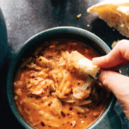 Chicken orzo tomato soup pin