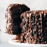 Chocolate Blackout Cake with slice being taken out.