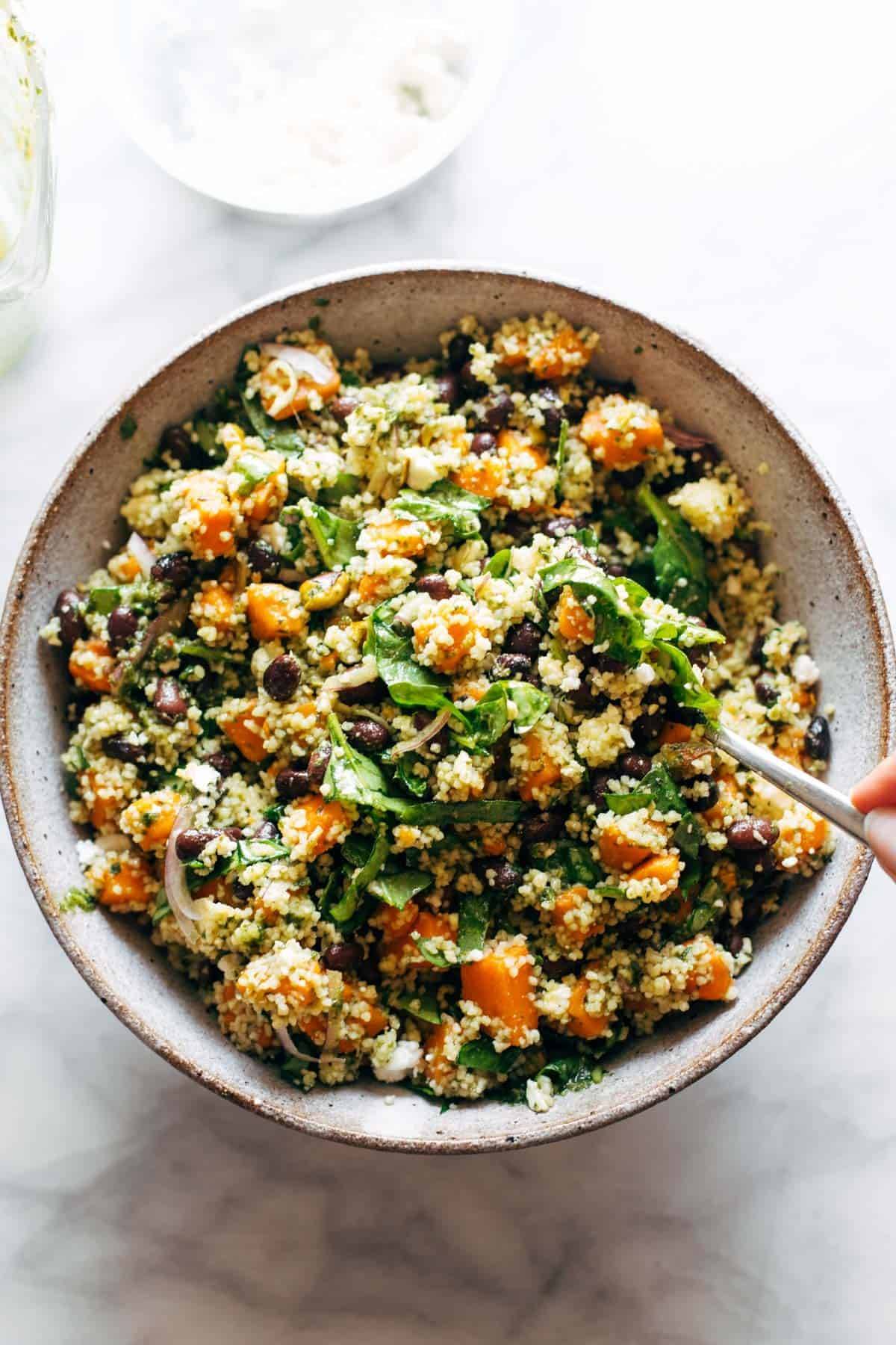 Couscous salad in a bowl.