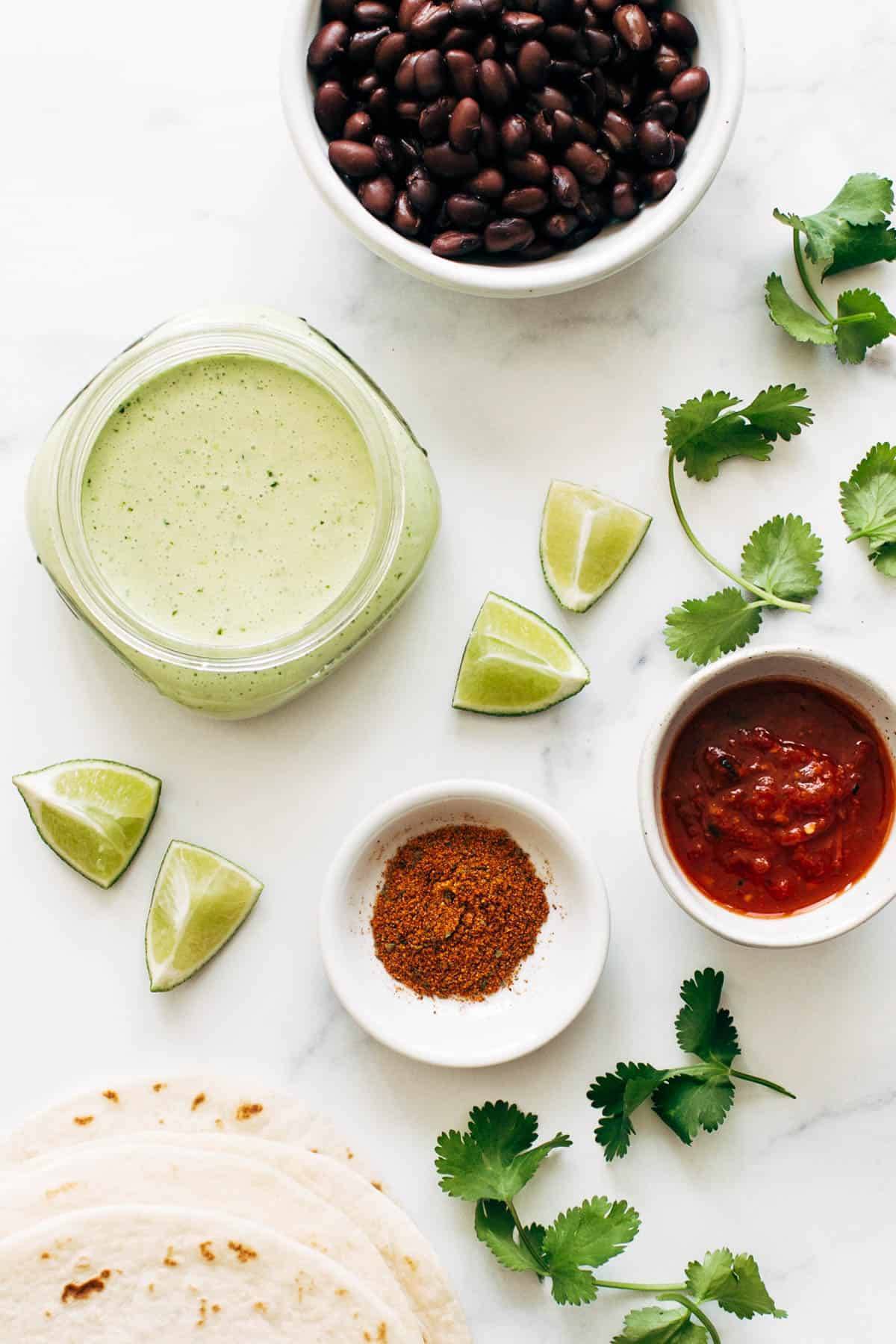 Ingredients for Crispy Black Bean Tacos