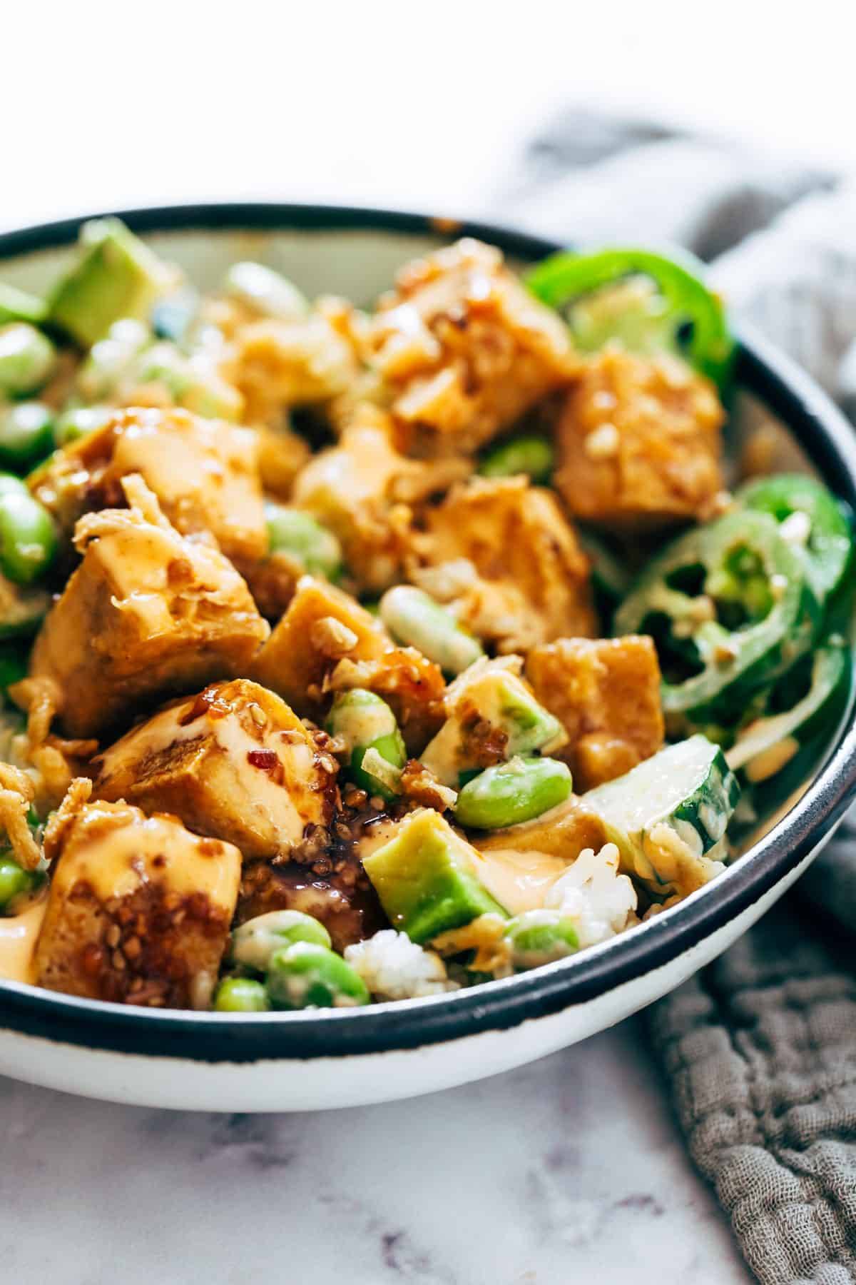 Close-up image of Crunchy Roll Bowl.