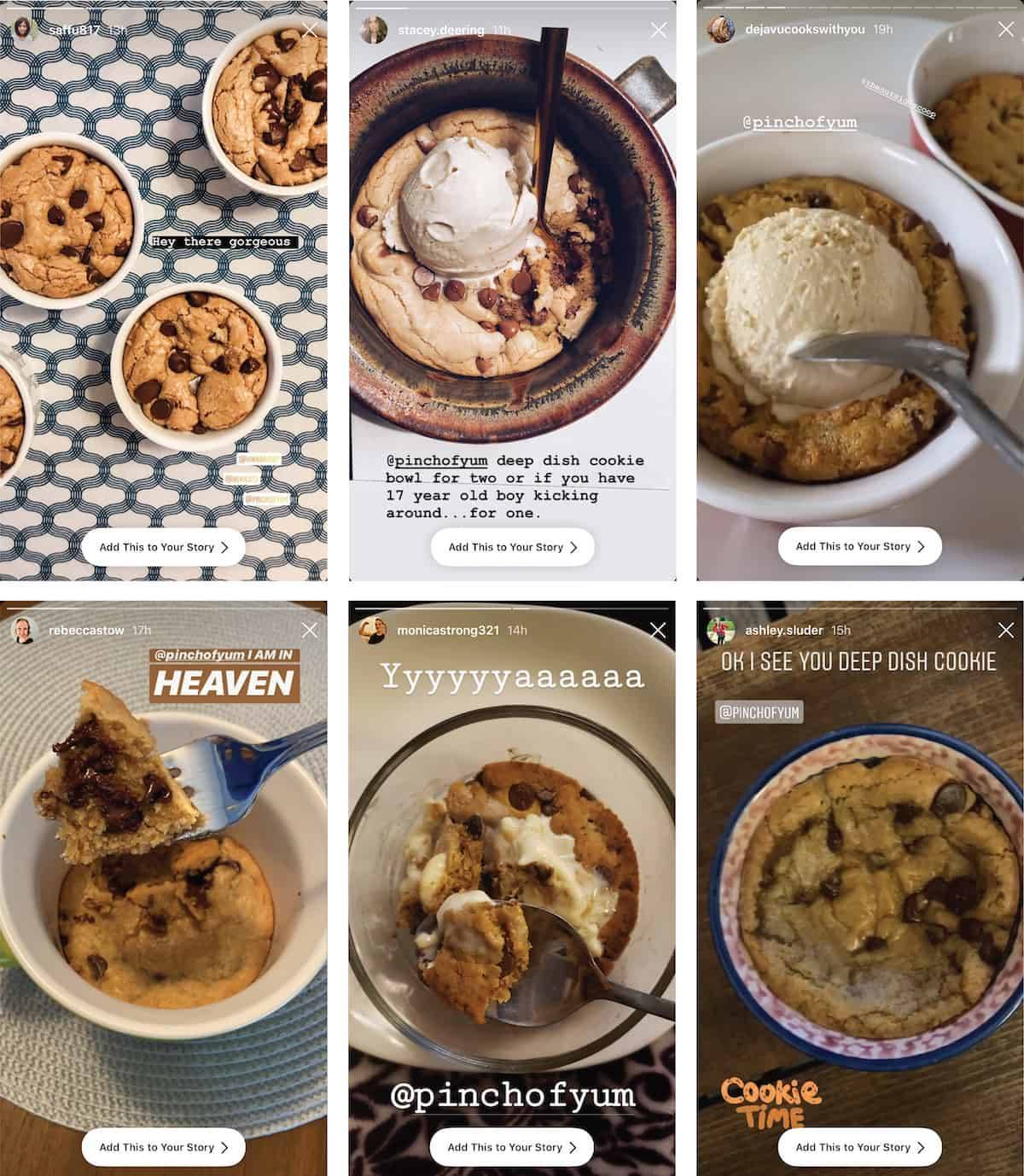 Bowls of deep dish chocolate chip cookies and ice cream.