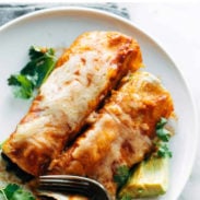 Vegetarian enchiladas on a plate