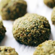 Baked Falafel on a sheet pan.