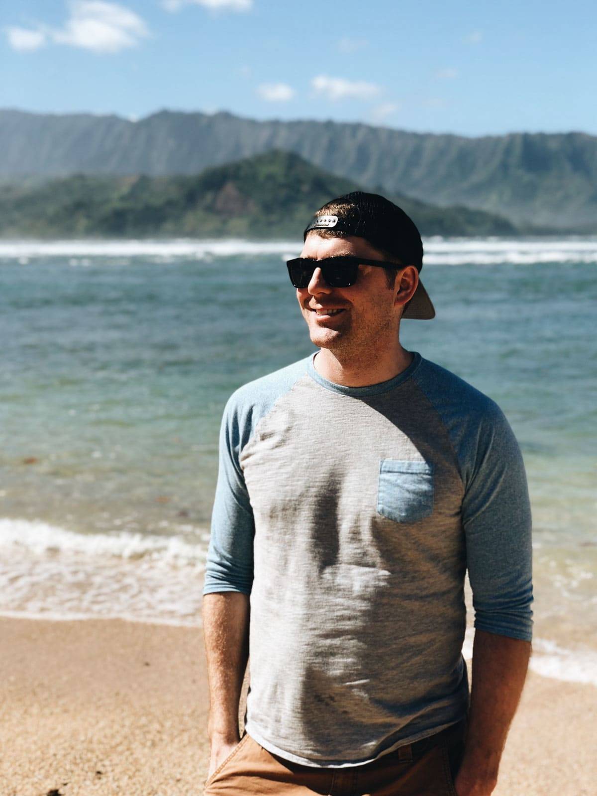 Man standing on the beach.