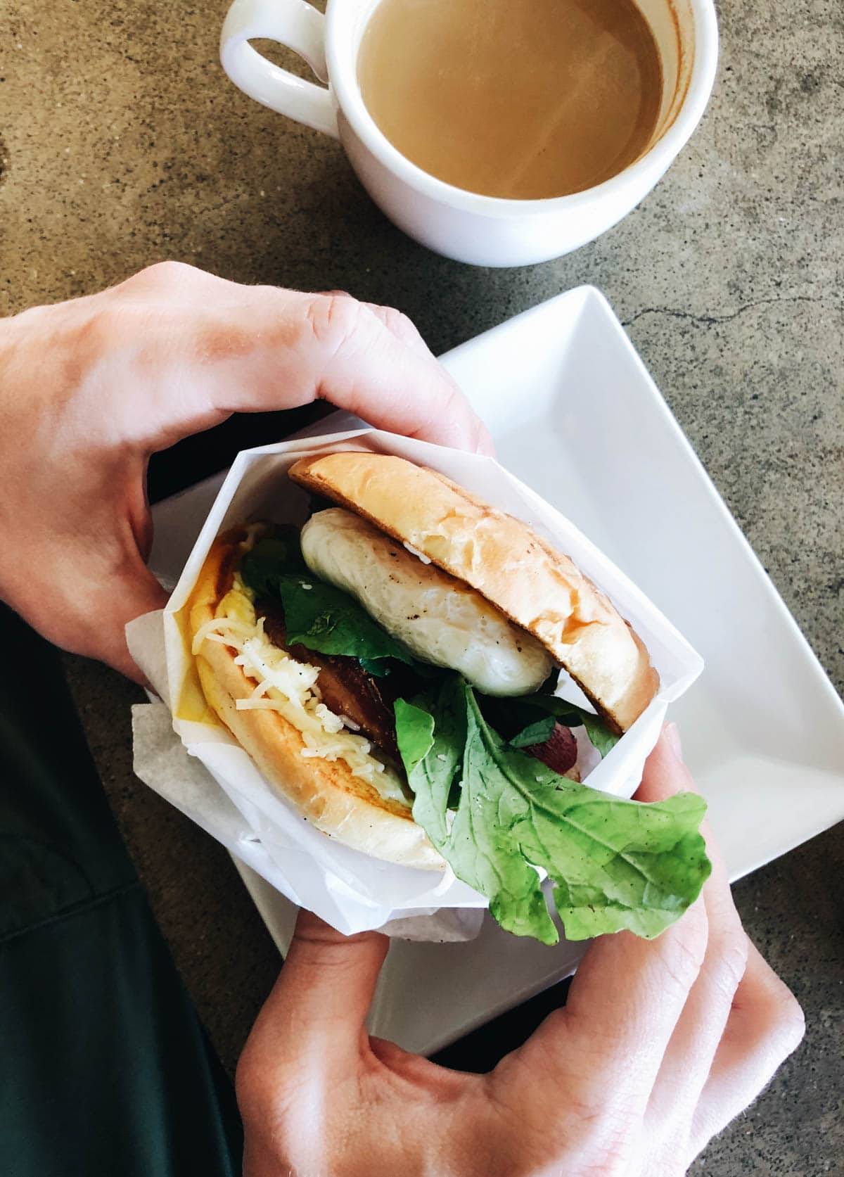 Burger on a plate.