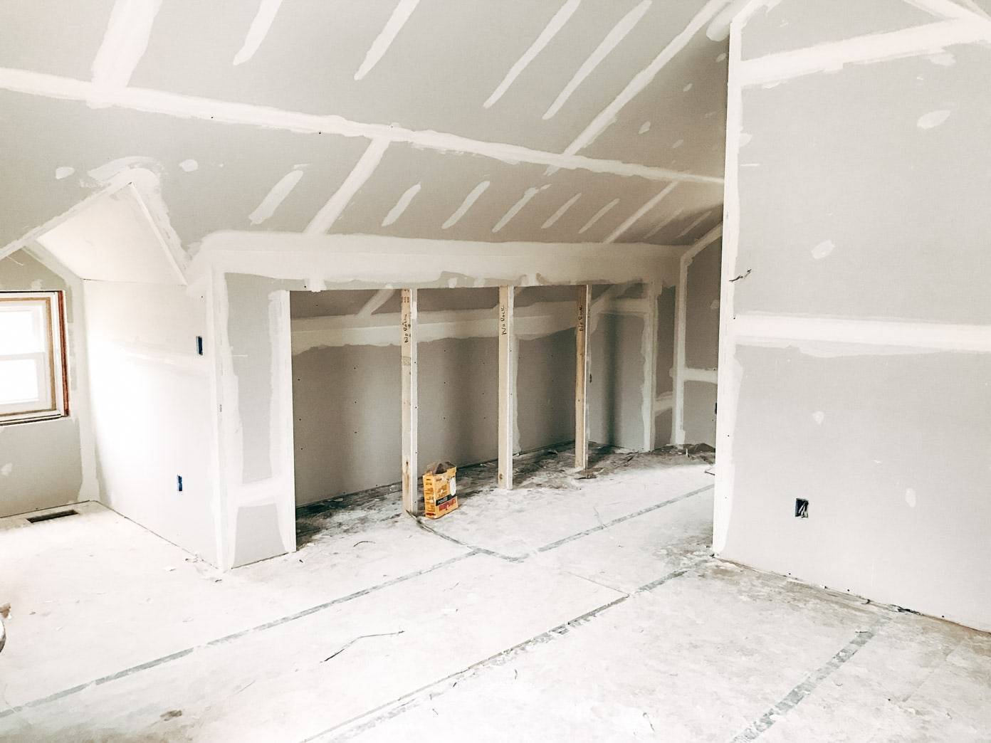 Remodeling attic and painting the attic.