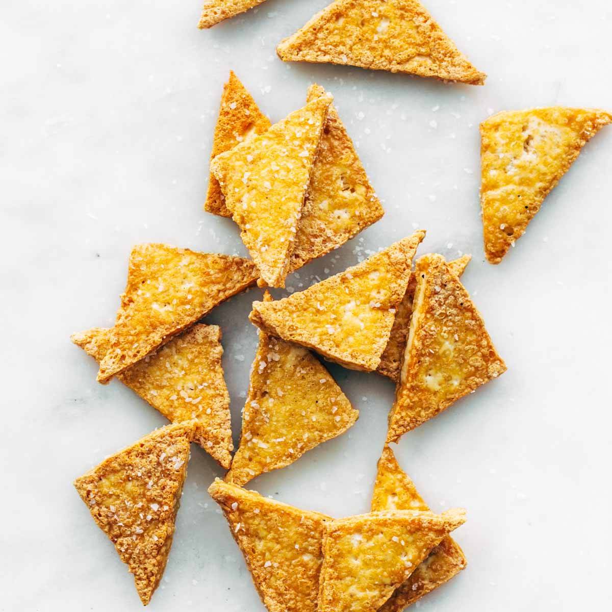 Fried tofu with salt.