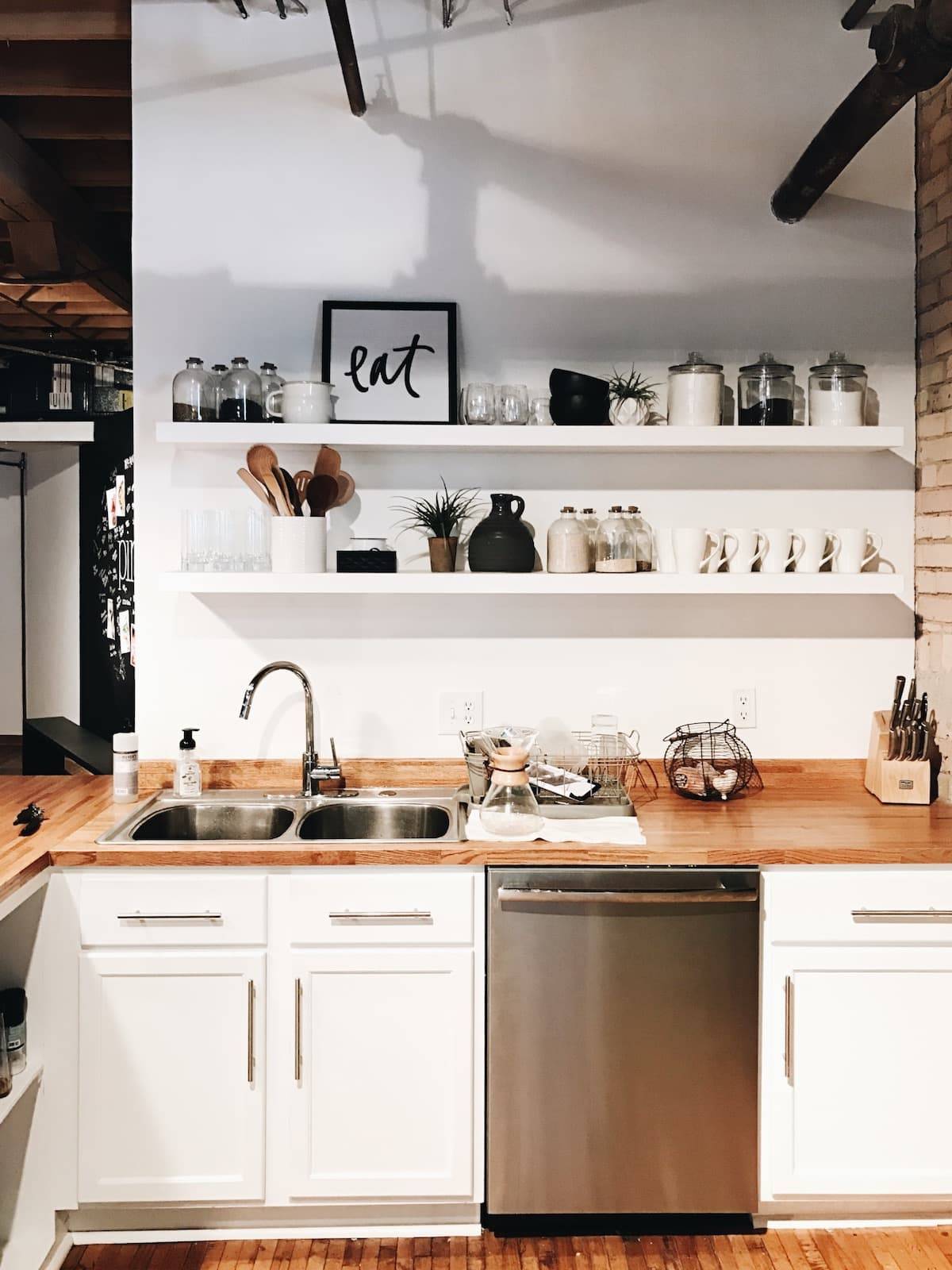 A shot of a kitchen with natural lighting.