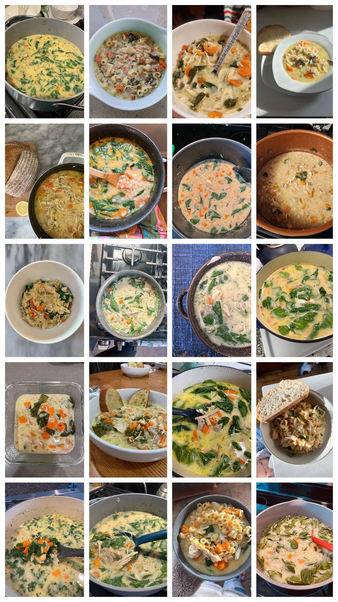 Collage of images from Instagram of Lemon Chicken Soup.