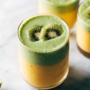 Mango kiwi cooler in a glass.