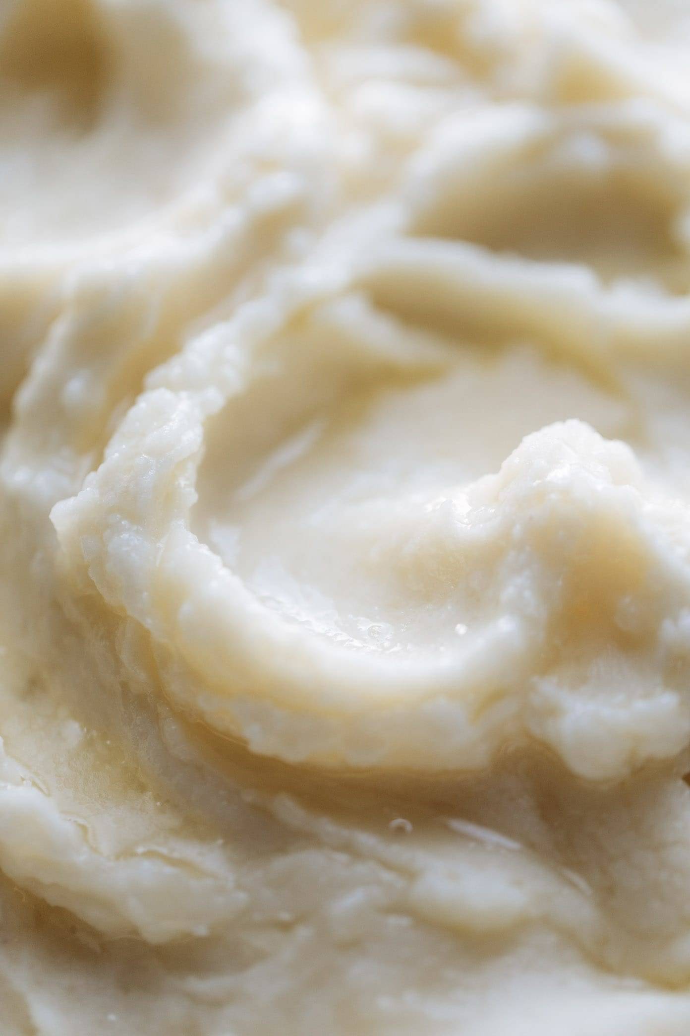 Mashed potatoes up close.