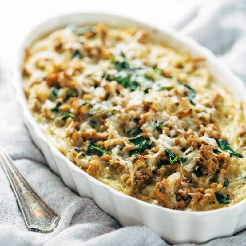 A picture of Creamy Spinach and Potato Breakfast Casserole