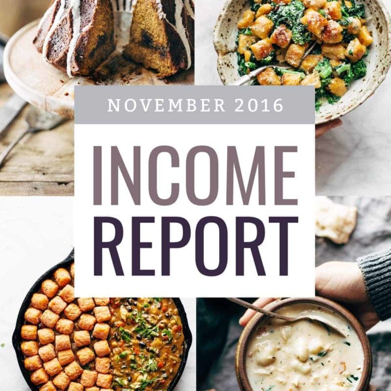 November 2016 Traffic and Income Report | pinchofyum.com