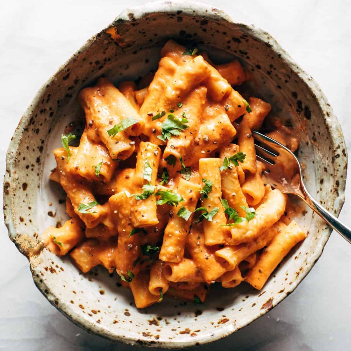 Instant Pot Baked Ziti in a bowl.