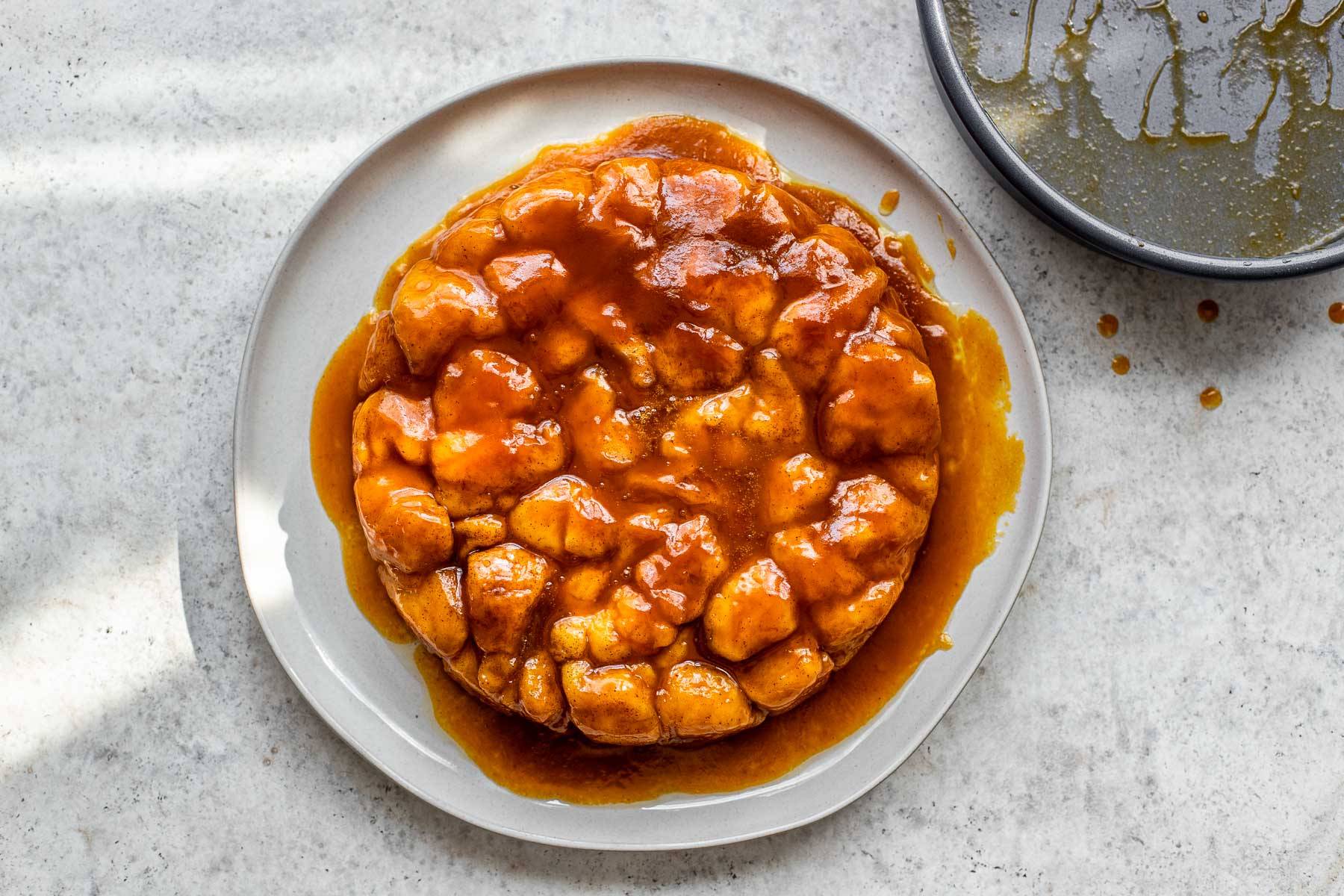 Fully finished pumpkin caramel monkey bread.