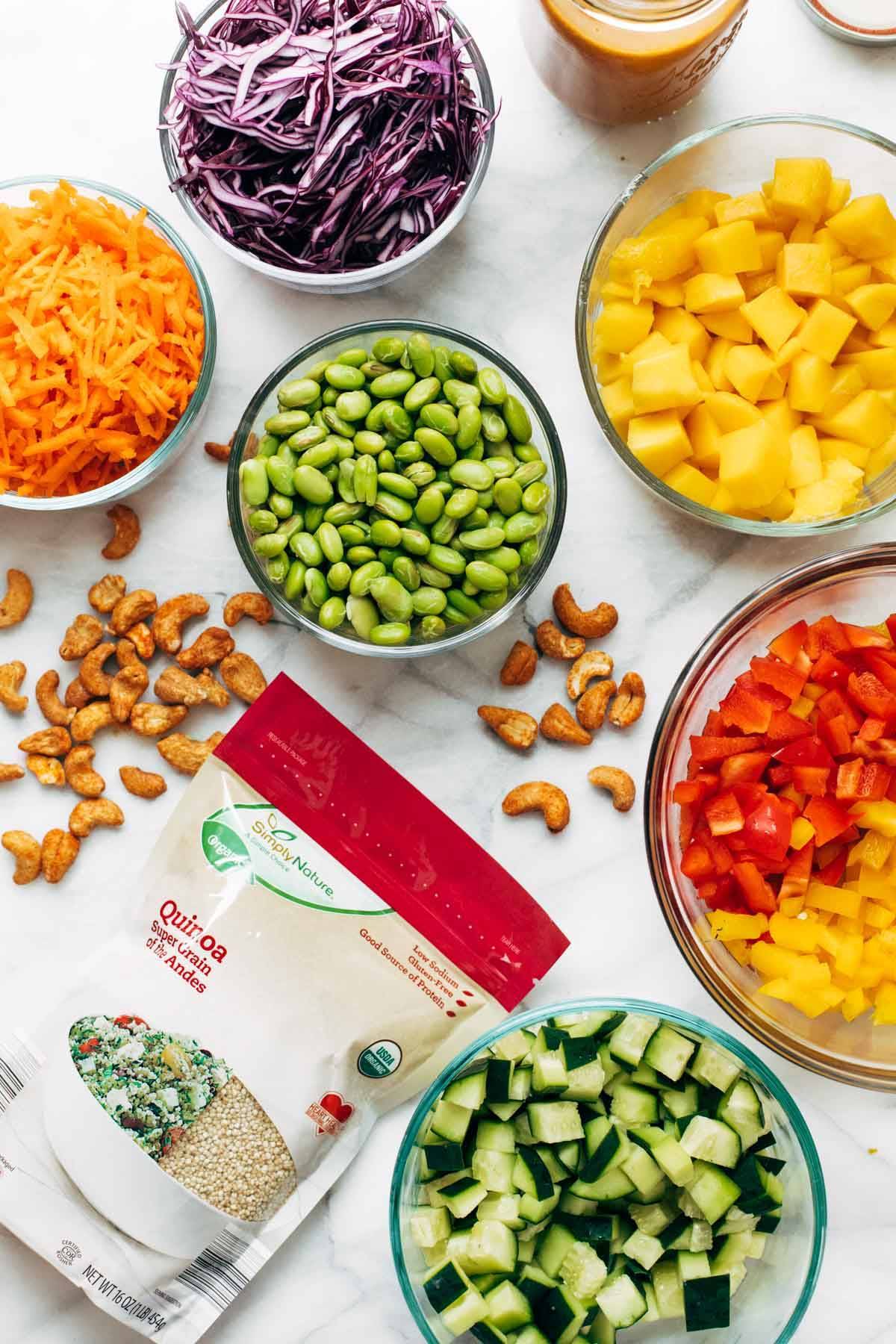 Ingredients for Quinoa Crunch Salad.