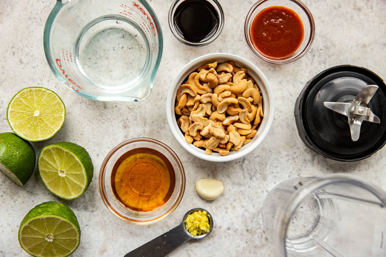 Ingredients for cashew sauce for red curry chicken stir fry