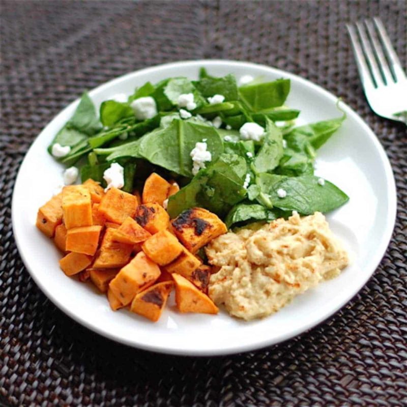 A picture of Roasted Sweet Potatoes & Hummus