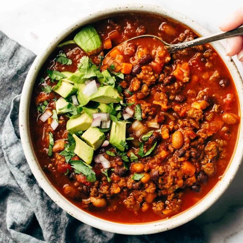 A meaty chili with beans.