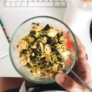 Chicken salad in a bowl.