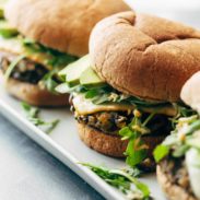 Wild Rice Burgers on serving platter.