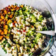 Autumn Glow Salad with Lemon Dressing in a bowl.