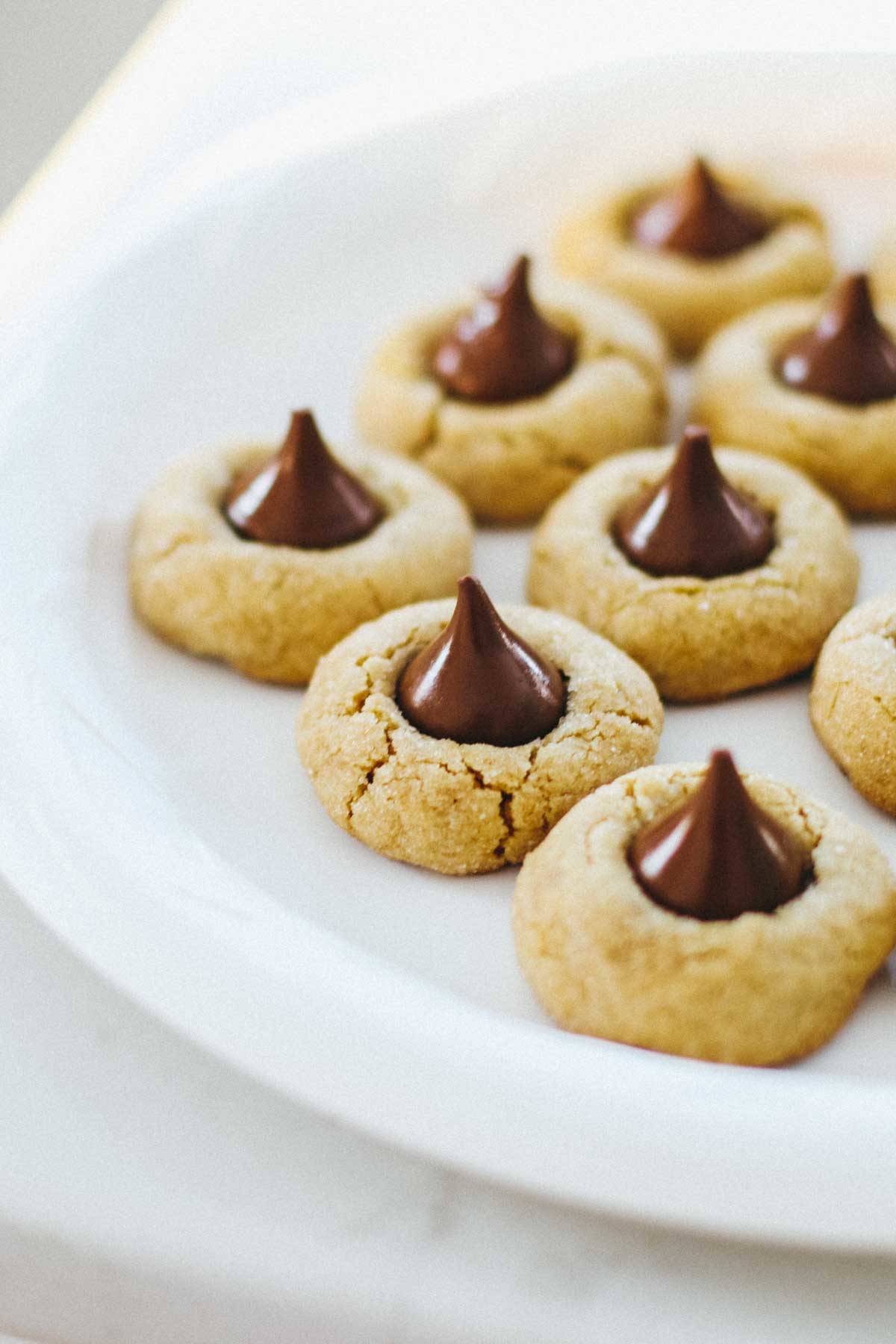 Cookies on a white surface.