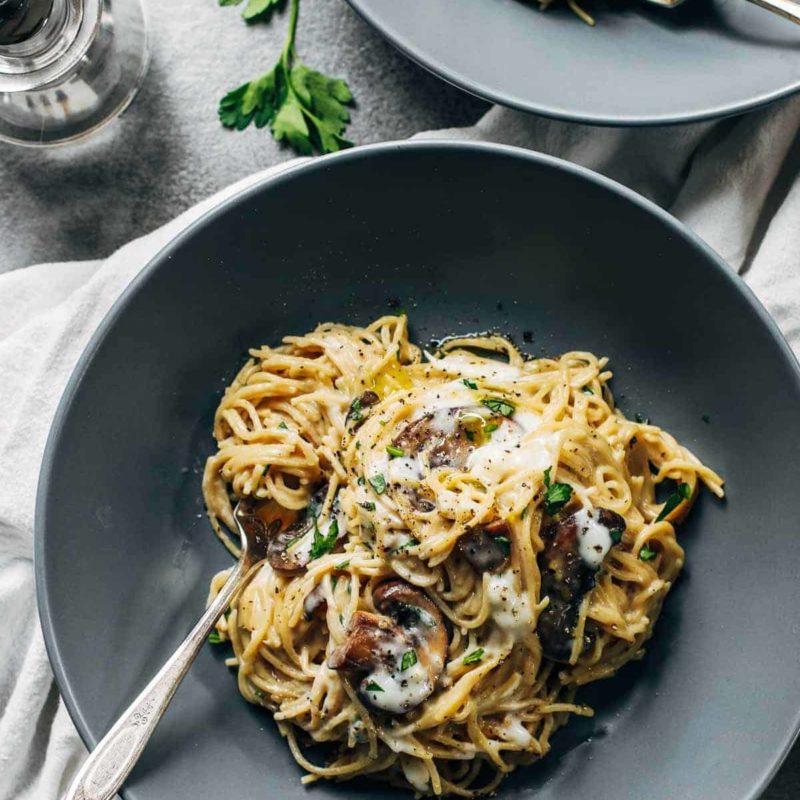 A picture of Creamy Garlic Herb Mushroom Spaghetti